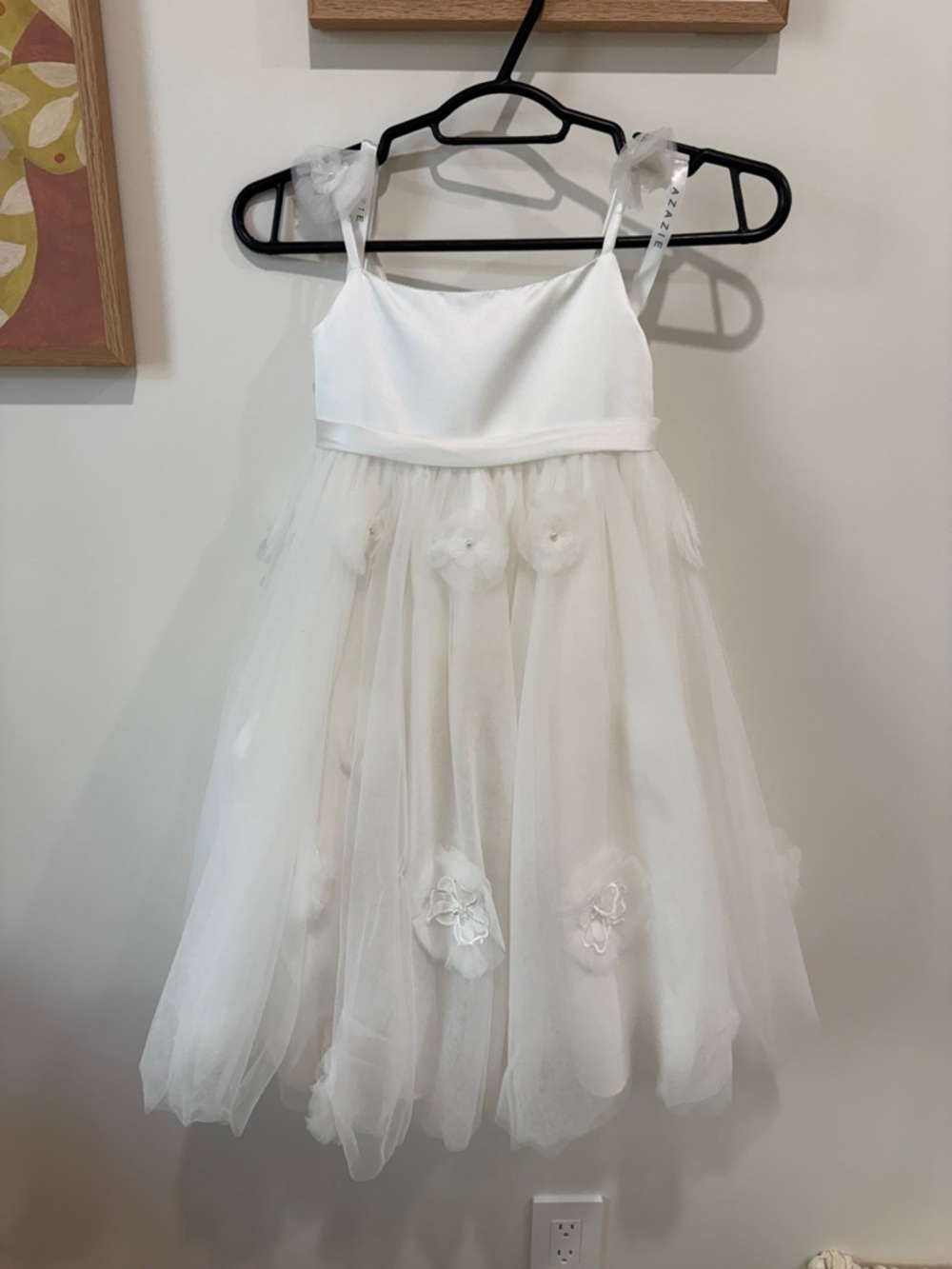 Azazie White Tulle Flower Girl Dress